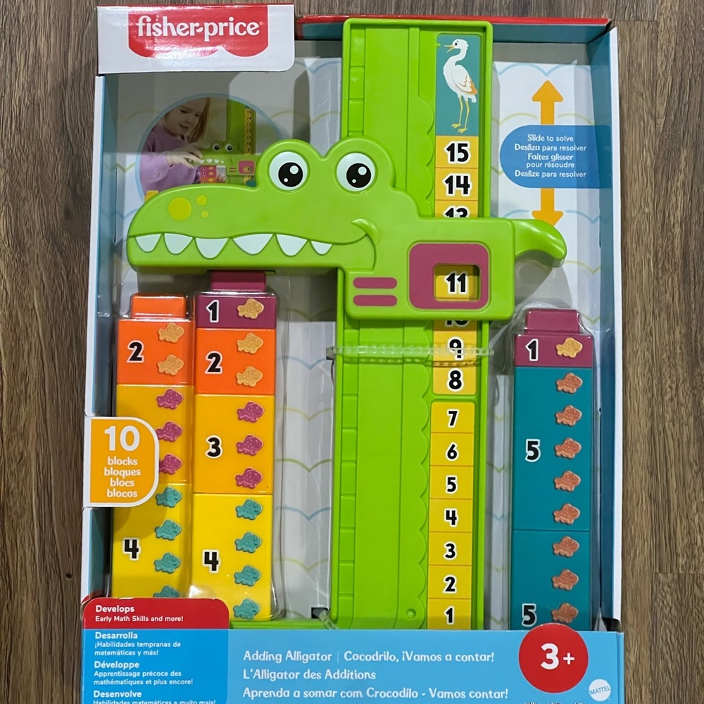 Fisher-Price Adding Alligator Math Toy - Learning Blocks Numbers 3+ NEW